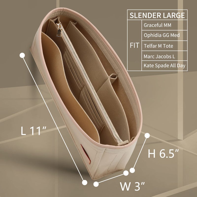 Doxo Purse Organizer Insert & Base Shaper, Felt Handbag & Tote Bag Fit LV Graceful PM More(Beige,SM) - Image 5